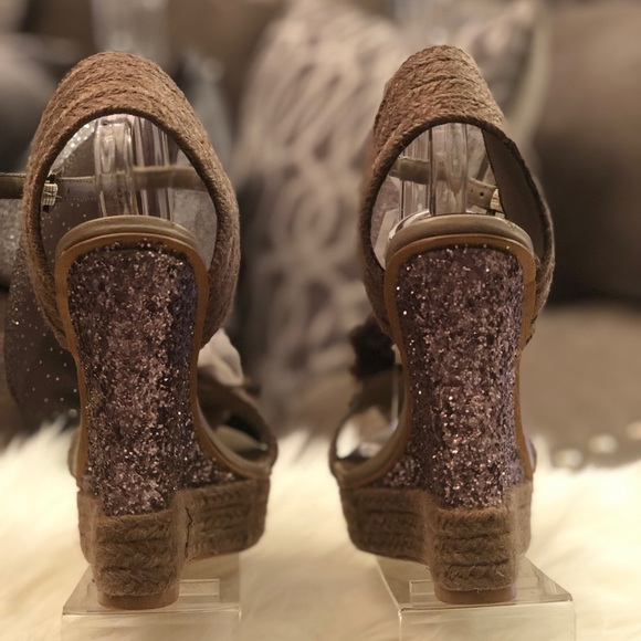 NAUGHTY MONKEY NMW1339-277 Glitter Open Toe Wedges - Picture 3 of 4